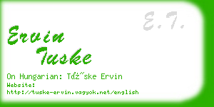 ervin tuske business card